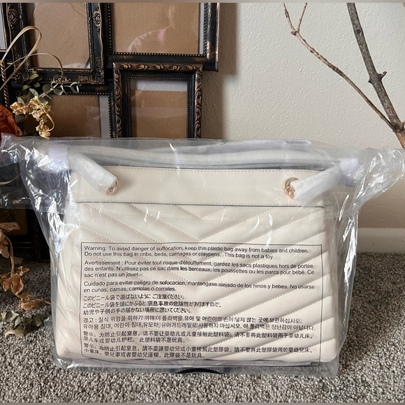 Michael Kors Cream White Whitney Medium Quilted Tote Bag - Picture 5 of 5